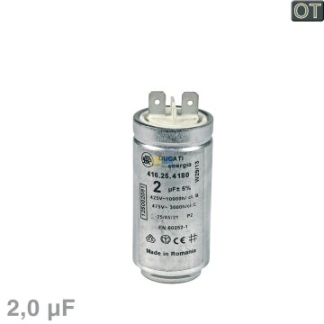 AEG Electrolux Kondensator 2,00ÂµF 425/475V mit Steckfahnen 125002081/3