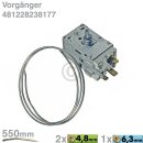 Bauknecht Thermostat Ranco 590mm Kapillarrohr 3x4,8mm AMP + Lampenfassung für Kühlschrank 484000008568