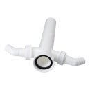 Verstellrohr 1 1/2"x40mmØ mit 2 Geräteanschlüssen für Spülbeckensiphon 22164 1