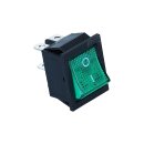 Ausschalter 2-polig grün leuchtend 22 mm x 30 mm 16A Universal