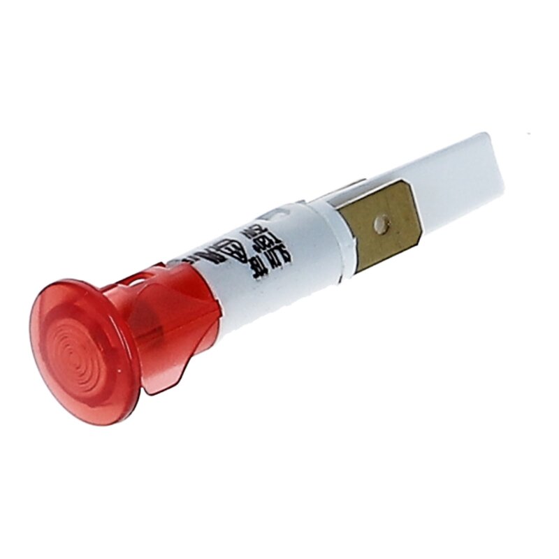 Product Image for Kontrolllampe rot mit rundem Kopf 14mm Ø und rundem Einbaukörper, 1-polig, 230 Volt