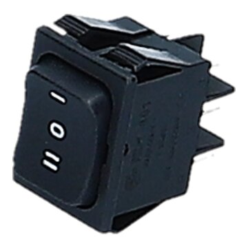 LUTH Premium Profi Parts Universal Wippschalter 1 - 0 - 2 Schaltfolge 32x22mm Einbaumaß schwarz für Kleingeräte