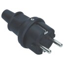 Schukostecker Vollgummi für Leitungen bis H 07 RN-F 3x1,5mm² schwarz kompatibel mit Bachmann