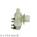 Universal Magnetventil 2-fach 90° 14,0mmØ Waschmaschine Spülmaschine