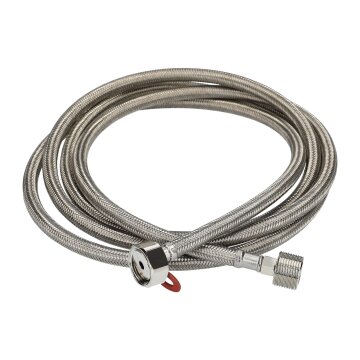 Universal Zulaufschlauchverlängerung gerade/gerade 3,0m 90°C Edelstahl für Waschmaschine und Geschirrspüler