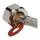 Universal Zulaufschlauchverlängerung gerade/gerade 3,0m 90°C Edelstahl für Waschmaschine und Geschirrspüler