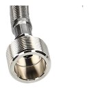 Universal Zulaufschlauchverlängerung gerade/gerade 3,0m 90°C Edelstahl für Waschmaschine und Geschirrspüler