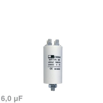 Kondensator Anlaufkondensator Motorkondensator 6 µF uF 450V + AMP-Steckfahnen Hausgeräte