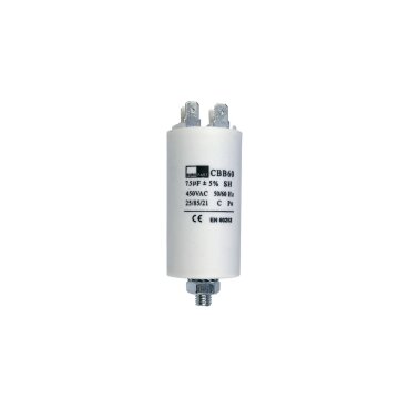Kondensator 7,50ÂµF 450V ALTERNATIVE mit Steckfahnen und Befestigungsschraube CBB60