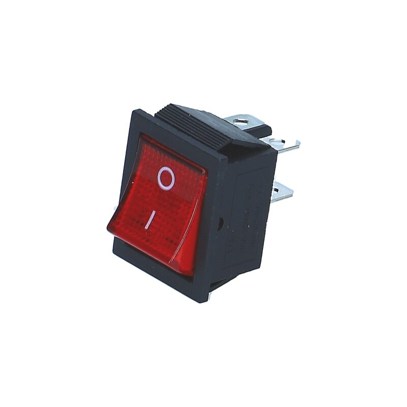 Product Image for Universal Ausschalter 2-polig 30x22mm rot leuchtend für Kleingeräte