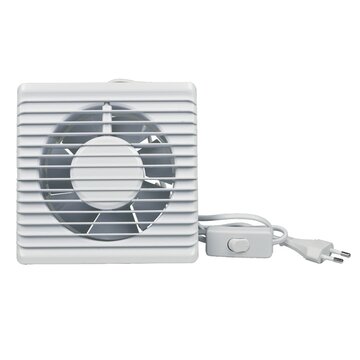 Wohnraumventilator 125erR weiß mit Ein-/Ausschalter am Kabel für Wand Bad Toilette etc