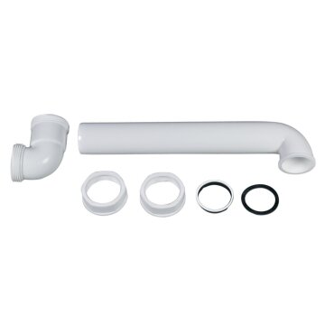 Ablaufbogen 1 1/2" 90Â° ausziehbar Spülbeckensiphon weiß 22171 9