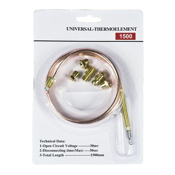 Thermoelement Universal 1500mm mit Adaptern für Gasherd Gasgrill etc