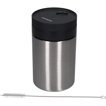 Edelstahl Milchbehälter Siemens Bosch Set mit Reinigungsbürste für Kaffeevollautomaten TZ80009N EQ6 EQ8 11003591 00576166 576166 EQ7