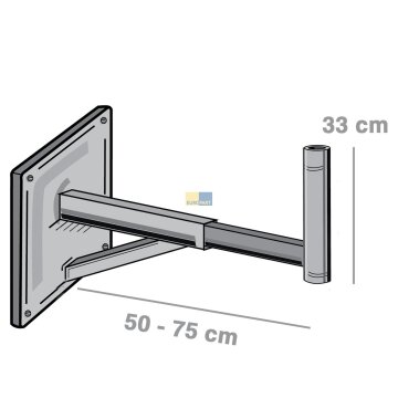 Wandwinkelhalter WWH 50/75 ausziehbar 50 - 75 cm