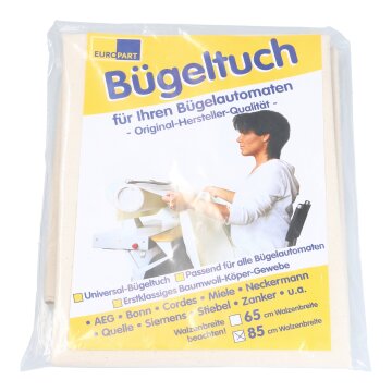 Bügeltuch universal Bügelautomat 85cm Baumwolle kompatibel mit  AEG Electrolux 8996470168700 Miele 1566620 Bosch Siemens 00450183