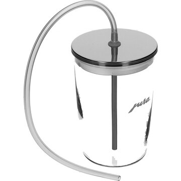 Original Jura Milchbehälter Glas mit Schlauch Rohr für Kaffeemaschine 72570