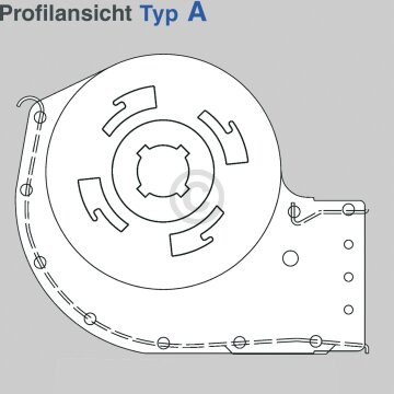 Querstromlüfter 180mm TypA Motor rechts universal QLZ06/1800-2513 für Backofen Solarium Nachtspeicher