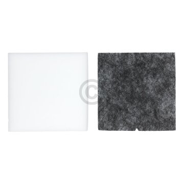 Filterset passend für BOSCH 12011363 Abluftfilter Schaumfilter MIT Schwarzvliesmatte 115x115mm für Staubsauger