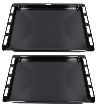 LUTH Premium Profi Parts 2 Stück Backblech 465x375 kuchenplatte Emailliert kompatibel mit Bosch Siemens Constructa 00662999 662999 17008354 für Backofen blech Herd