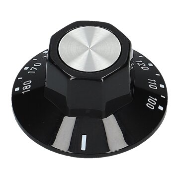 Knebel Drehknopf 50mm schwarz für Thermostat 100-180° Fritteuse EGO 00.00524.813