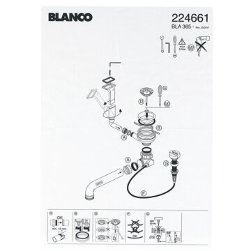 Ablaufgarnitur 3,5" Blanco 224661 für Favos Spülbecken Küchenspüle