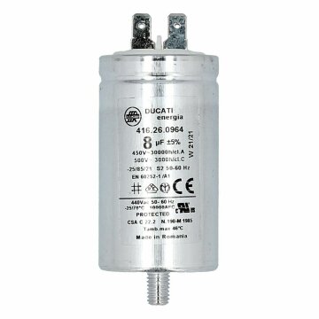 LUTH Premium Profi Parts Kondensator 8µf 450V kompatibel mit Gorenje 267659 für Geschirrspüler Trockner Waschmaschine