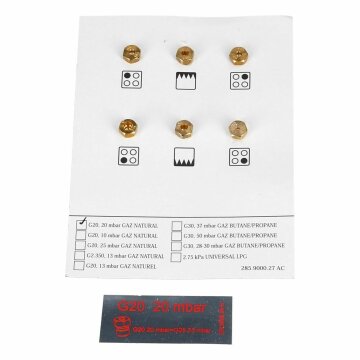 LUTH Premium Profi Parts Düsen G20-20 für Kochstellen Oberhitze Unterhitze kompatibel mit Beko 4431910060 für Gaskochfeld Gasherd 6Stk