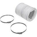 Universal 3m Abluftschlauch Ø 100 / 102mm flexibel PVC Schlauch für 100er Klimaanlage Wäschetrockner Dunstabzugshaube mit Schellen