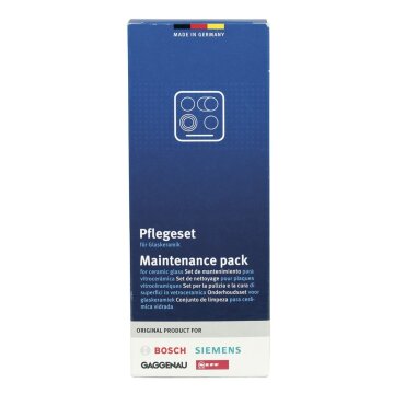 Reinigungsset Bosch 00311900 Reiniger Schaber Tuch für Glaskeramikkochfeld Induktionskochfeld