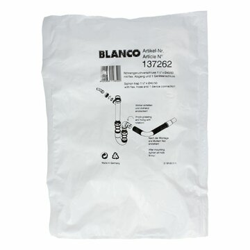 Siphon 1 1/2"X40/50mm Flexibel Formbar Blanco 137262 Mit Geräteanschluss Weiß für Spülbecken