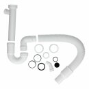 Siphon 1 1/2"X40/50mm Flexibel Formbar Blanco 137262 Mit Geräteanschluss Weiß für Spülbecken