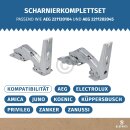 Bluparts Türscharnier Set oben unten kompatibel mit AEG 4055504197 für Kühlschrank