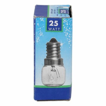 Lampe E14 25W 22mmØ 50mm 230V bis 300°C universal für Backofen Mikrowelle Kühlschrank