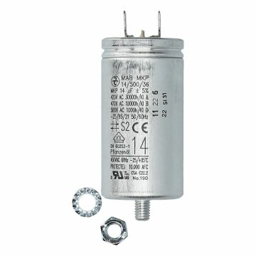 LUTH Premium Profi Parts Kondensator 14µf 420v Hydra kompatibel mit AEG12182mb Steckfahnen Befestigungsschraube