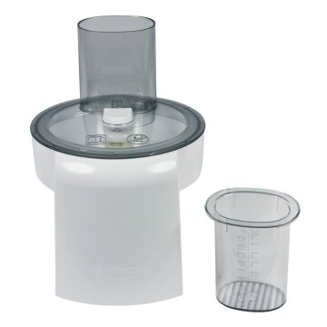 LUTH Premium Profi Parts Durchlaufschnitzlergehäuse kompatibel mit Bosch 00653187 Mit Mitnehmer Becher für Küchenmaschine