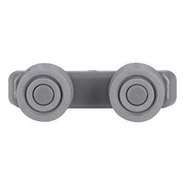 LUTH Premium Profi Parts Korbrollenhalter oben kompatibel mit Candy 49017784 grau mit 2 Rollen für Geschirrspüler