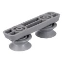 LUTH Premium Profi Parts Korbrollenhalter oben kompatibel mit Candy 49017784 grau mit 2 Rollen für Geschirrspüler