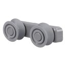 LUTH Premium Profi Parts Korbrollenhalter oben kompatibel mit Candy 49017784 grau mit 2 Rollen für Geschirrspüler