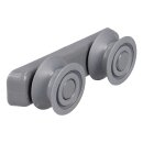 LUTH Premium Profi Parts Korbrollenhalter oben kompatibel mit Candy 49017784 grau mit 2 Rollen für Geschirrspüler