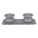 LUTH Premium Profi Parts Korbrollenhalter oben kompatibel mit Candy 49017784 grau mit 2 Rollen für Geschirrspüler