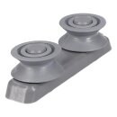 LUTH Premium Profi Parts Korbrollenhalter oben kompatibel mit Candy 49017784 grau mit 2 Rollen für Geschirrspüler