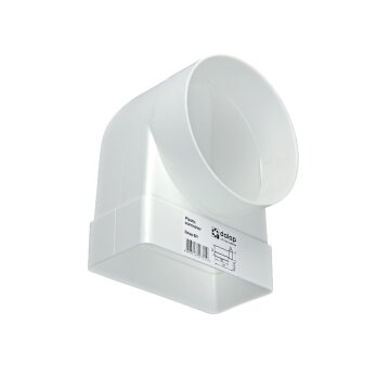 LUTH Premium Profi Parts Umlenkstück 100erf Dalap 521 90° Rundrohr 100mmø / Flachkanalmuffe Zu 111x56mm