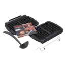 LUTH Premium Profi Parts Belgisches Waffelplatten Set + Schöpfkelle kompatibel mit Tefal Xa724810 für Optigrill Kontaktgrill