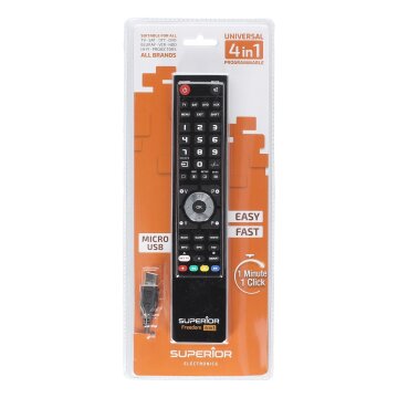 LUTH Premium Profi Parts Fernbedienung 4in1 Freedom Micro-Usb kompatibel mit Superior Suptub003 Sup012 für Tv