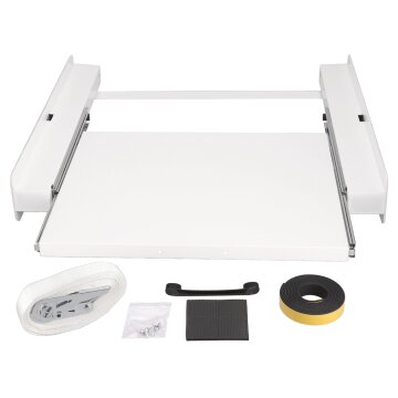 LUTH Premium Profi Parts Zwischenbaurahmen Weiß mit Arbeitsplatte Universal für Waschmaschine Trockner