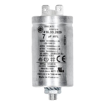 LUTH Premium Profi Parts Kondensator 7µf kompatibel mit Indesit C00279233 mit Steckfahnen für Trockner