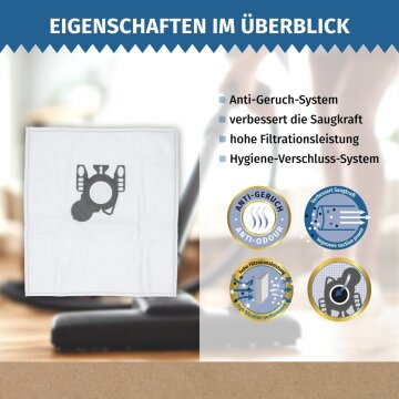 Filterbeutel kompatibel mit Miele TypG/N TypH für Bodenstaubsauger 4 Stk + Vorfilter
