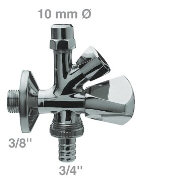 LUTH Premium Profi Parts Kombi-Eckventil 3/8"X10mm 3/4" Schlauchanschluss