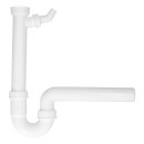 LUTH Premium Profi Parts Siphon 1 1/2"X40mm Weiß mit Geräteanschluss Weiß für Spülbecken